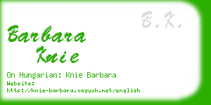 barbara knie business card